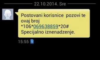 Oprez: Ako ste Telenor mreža, ignorišite ovu poruku!