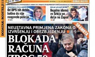 Blokada računa zbog 50 eura duga