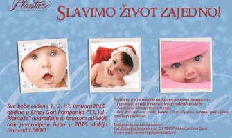„Plantaže“ daruju bebe rodjene 1., 2. i 3. januara