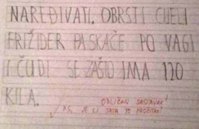 Nasmijaće vas do suza: Kako je jedan prvačić iz BiH opisao svog oca