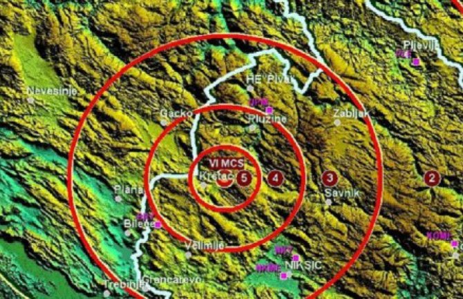 Zemljotres jačine 3,4 Rihtera kod mjesta Krstac
