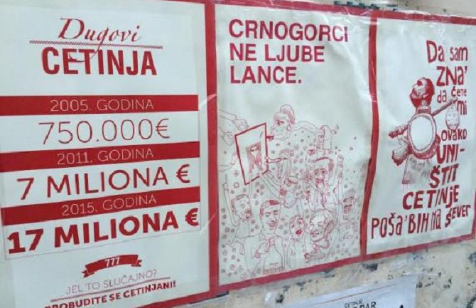 Dugovi Cetinja na gradskim posterima