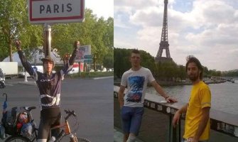 Podgoričanin i Baranin stigli biciklima u Pariz (Foto)