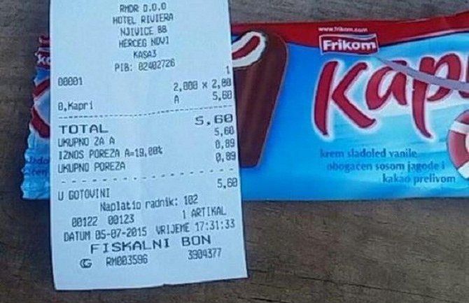 Herceg Novi: Dva kaprija platili 5,60 eura