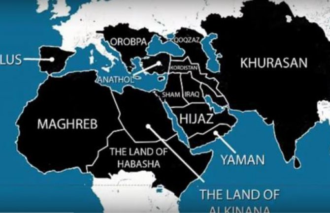 Na mapi osvajanja Islamske države Balkan, Kina...