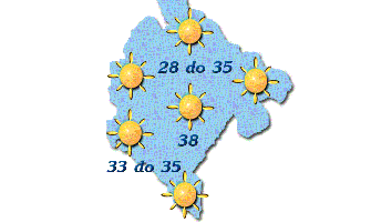 Sunčano, do 38 stepeni