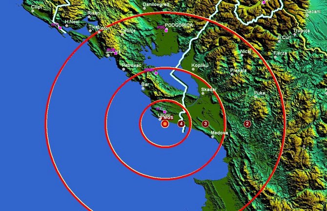 Zemljotres u blizini Ulcinja