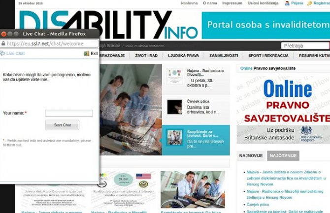 UMHCG pokreće online pravno savjetovalište