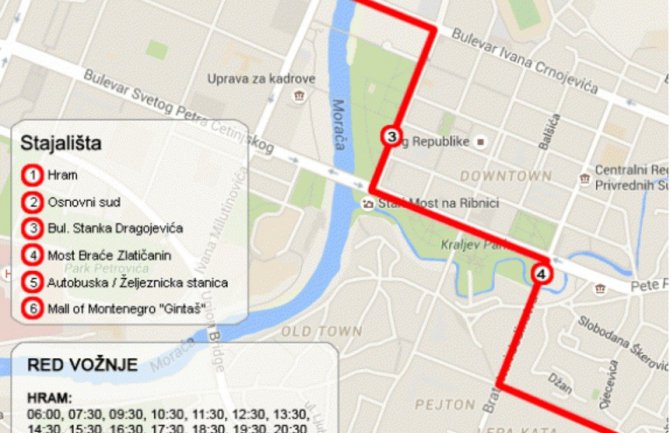 Podgorica: Karta autobusom do aerodroma dva eura!