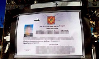 Nikšić: Precrtan grb Crne Gore na čitulji