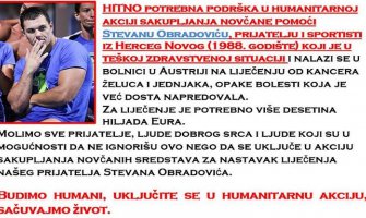 Akcija za pomoć Stevanu Obradoviću: Uključili se i hercegnovski sportisti