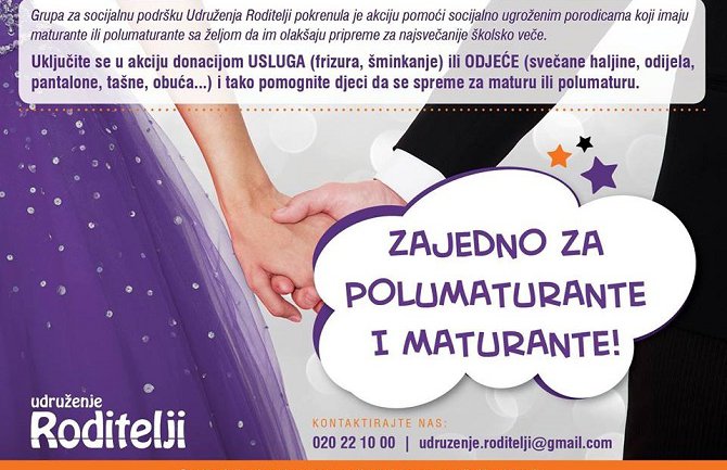 Udruženje roditelji pokrenulo akciju 