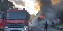 Put Podgorica-Cetinje: Zapalio se autobus, nema povrijeđenih (Video)