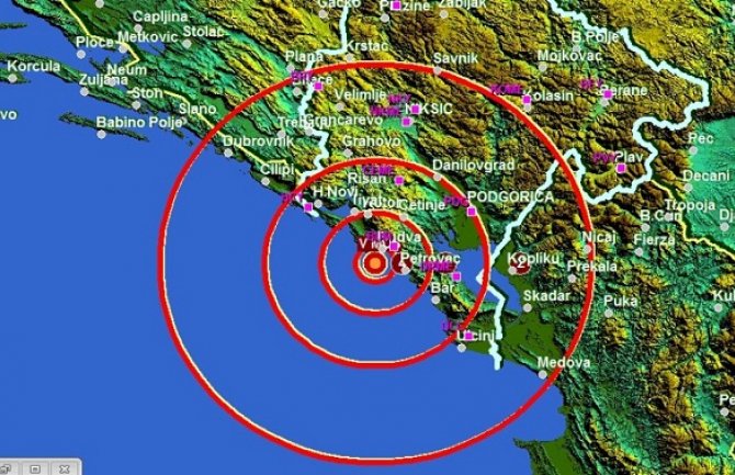 Zemljotres blizu Budve