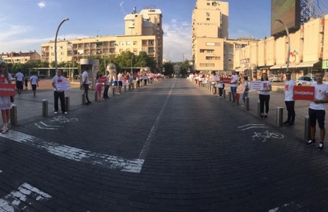 Socijaldemokrate izvele performans: Dosljedno za Crnu Goru