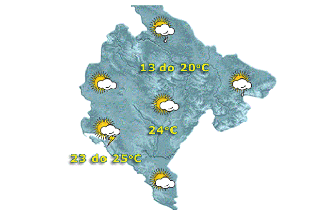 Oblačno, ponegdje kiša