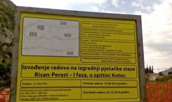 Počela izgradnja pješačke staze od Risna do Perasta