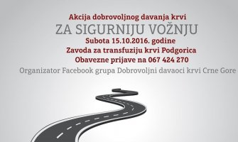 U subotu akcija dobrovoljnog davanja krvi: Za sigurniju vožnju