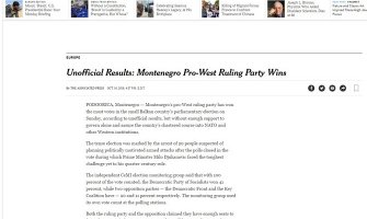 Svjetski mediji o izborima: Prozapadni DPS pobijedio