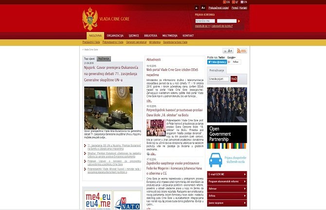 Web portal Vlade Crne Gore izložen DDoS napadima 