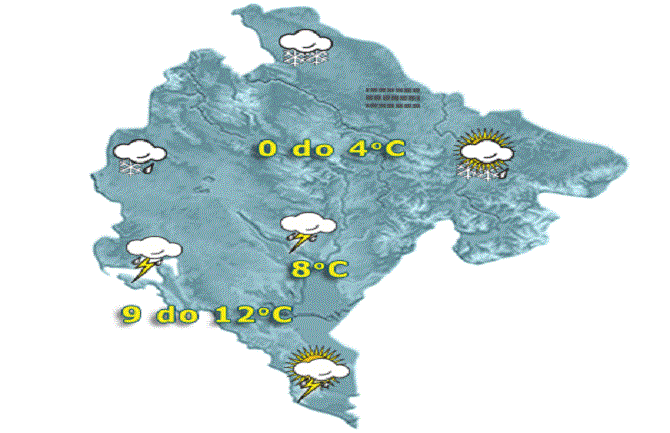 Danas hladno, kiša i snijeg