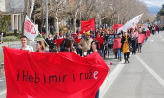 Marš žena u Podgorici : I hjleb i mir i ruže