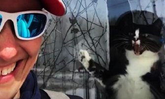 Mačak svaki dan pozdravlja poštarku na neobičan način (VIDEO)