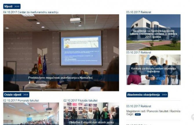 Podrška profesora rektorki na sajtu UCG uklonjena: Zašto?