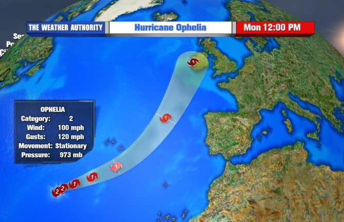 Uragan Ofelija se kreće ka Evropi, prva na udaru Irska