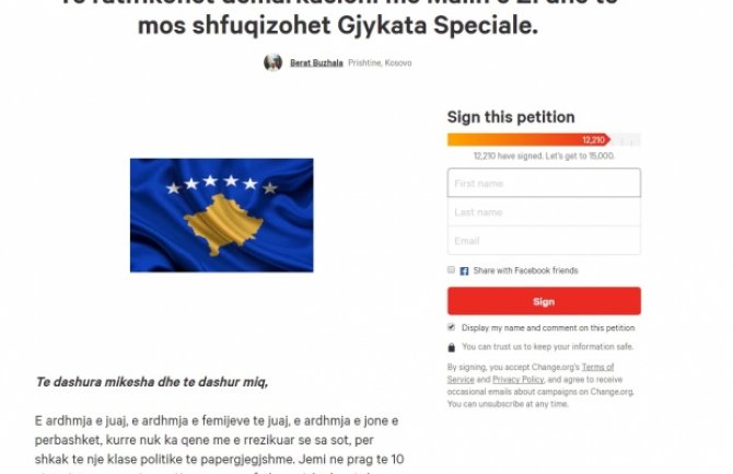 Građani Kosova potpisuju peticiju za ratifikaciju demarkacije sa CG