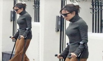 Viktorija Bekam na štakama i u štiklama