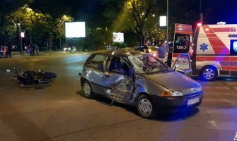 Sudar motora i automobila u Podgorici: Tri osobe povrijeđene (FOTO)