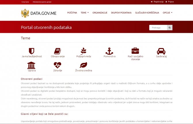 Počeo sa radom Portal otvorenih podataka, mjesto komunikacije institucija, građana i privrede