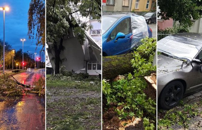 Olujno nevrijeme u regionu: Istrgnuti semafori i stabla u Zagrebu, u Prijedoru poplavljeno 200 kuća(VIDEO)