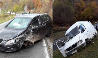 Udes na putu Ribarevine - Berane, sudar automobila i kombija