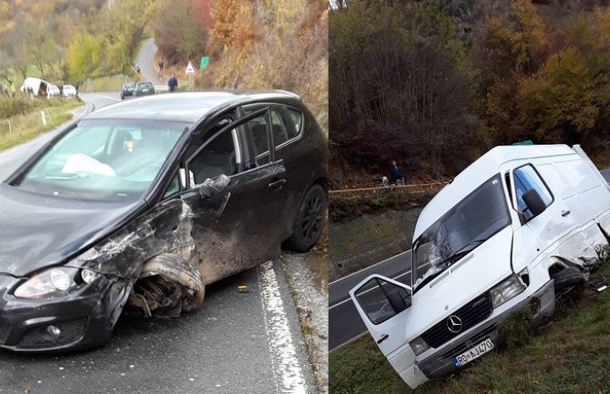 Udes na putu Ribarevine - Berane, sudar automobila i kombija