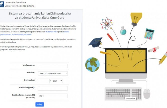 Pokrenut servis Aktiviraj nalog za lakši pristup mejlu i onlajn predavanjima na UCG