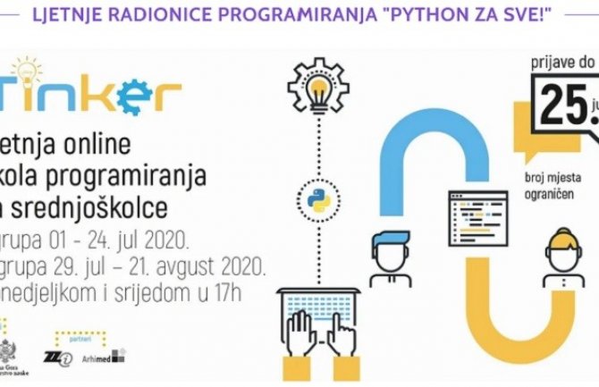 Online ljetnja radionica programiranja u Pythonu za srednjoškolce i polumaturante