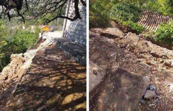 Bar: Nevrijeme urušilo potporni zid pored crkve Svetog Nikole u Zupcima