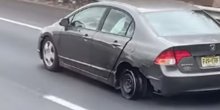 Žena vozila bez gume na auto-putu brzinom od 100 km/h (VIDEO)