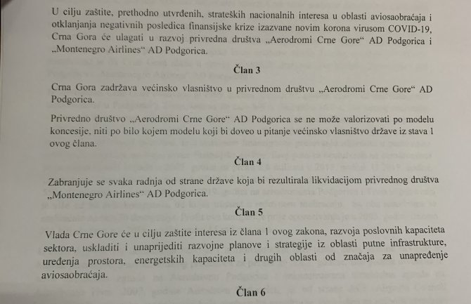 SD predlaže Zakon: Nema koncesija na Aerodromima, niti likvidacije Montenegro Airlines-a