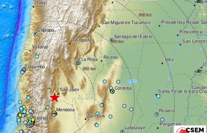 Snažan zemljotres pogodio Argentinu i Čile, 6.4 Rihtera