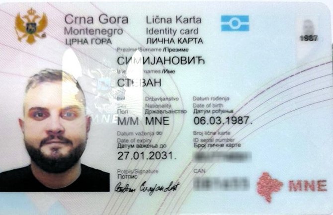 Simijanović dobio novu ličnu kartu za jedan dan