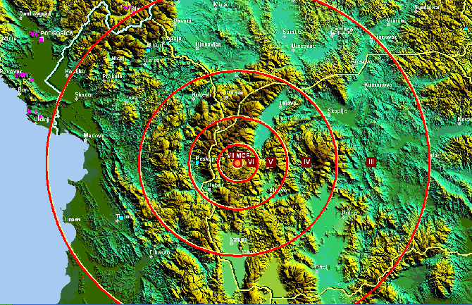 Serija zemljotresa u Sjevernoj Makedoniji