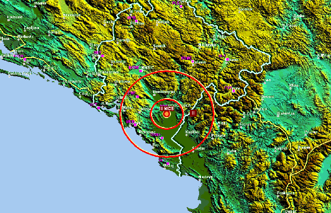 Novi potres u CG: Zemljotres kod Podgorice