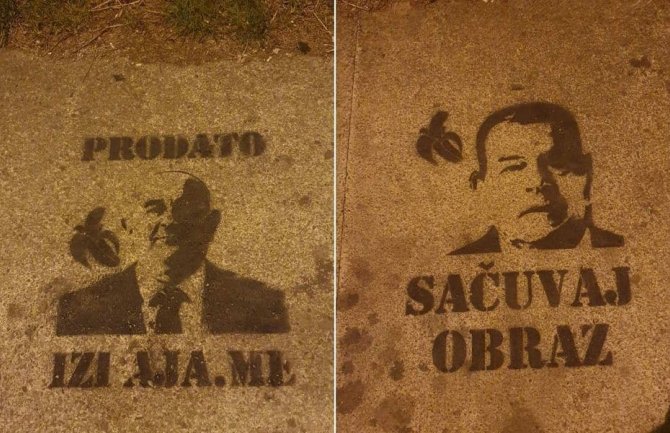 Grafiti na podgoričkim ulicama na račun poslanika SNP-a