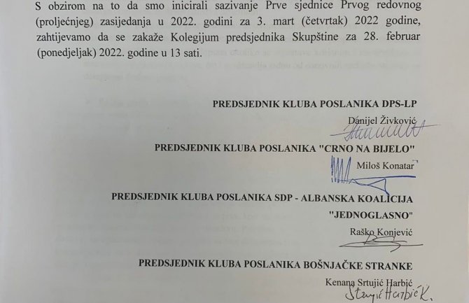 Klub poslanika DPS-LP: Bulajić prekršio Poslovnik i nije zakazao Kolegijum, nastavak opstrukcije antisistemskih političkih subjekata