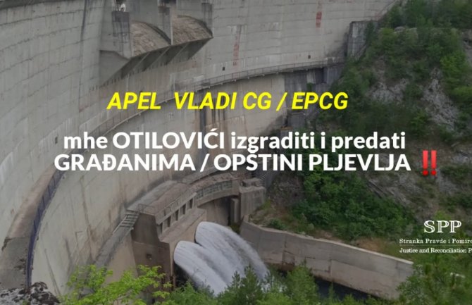 SPP: Mini hidroelektranu Otilovići izgraditi i upisati na vlasništvo građana Pljevalja tj. opštinu Pljevlja.