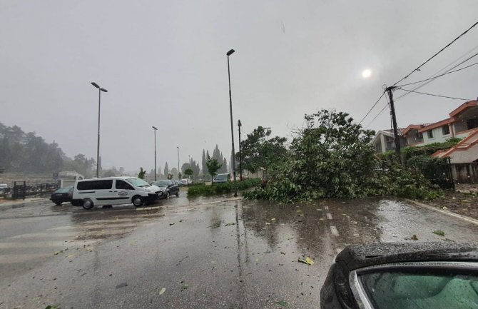 Nevrijeme u Podgorici: Padao grad veličine lješnika, polomljena stabla