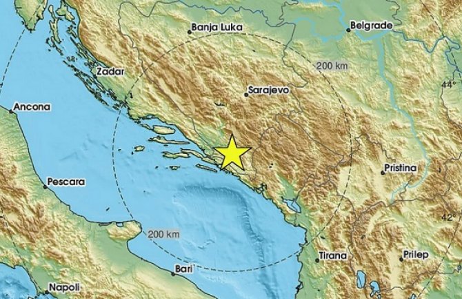 Zemljotres jačine 3,8 stepena pogodio BiH